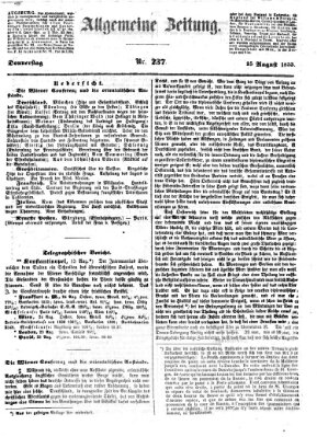 Allgemeine Zeitung Donnerstag 25. August 1853