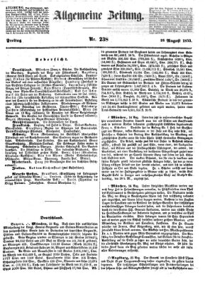 Allgemeine Zeitung Freitag 26. August 1853