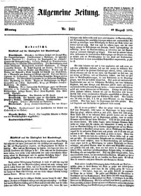 Allgemeine Zeitung Montag 29. August 1853