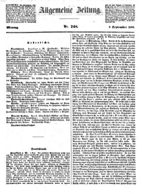 Allgemeine Zeitung Montag 5. September 1853