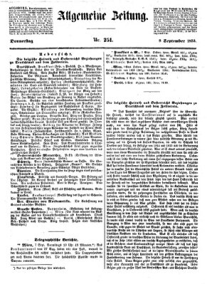 Allgemeine Zeitung Donnerstag 8. September 1853