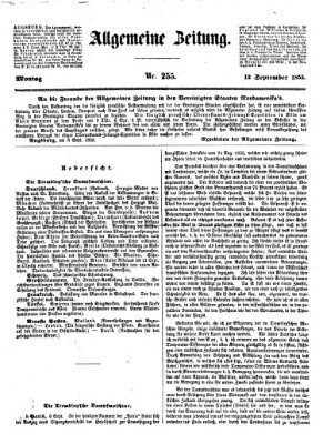 Allgemeine Zeitung Montag 12. September 1853