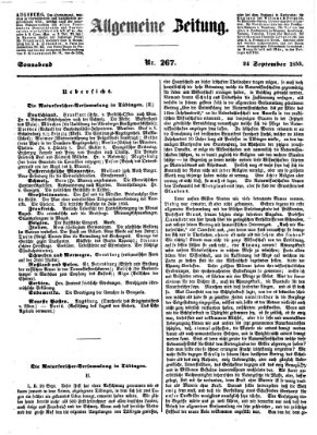 Allgemeine Zeitung Samstag 24. September 1853