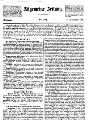 Allgemeine Zeitung Mittwoch 28. September 1853