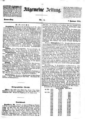 Allgemeine Zeitung Donnerstag 5. Januar 1854