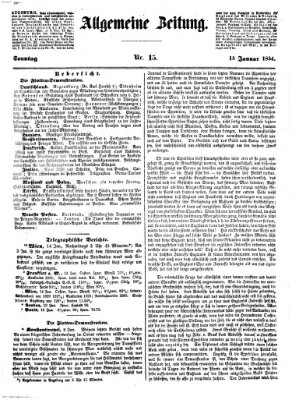 Allgemeine Zeitung Sonntag 15. Januar 1854