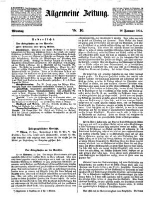 Allgemeine Zeitung Montag 16. Januar 1854