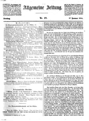 Allgemeine Zeitung Dienstag 17. Januar 1854