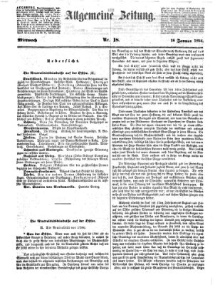 Allgemeine Zeitung Mittwoch 18. Januar 1854