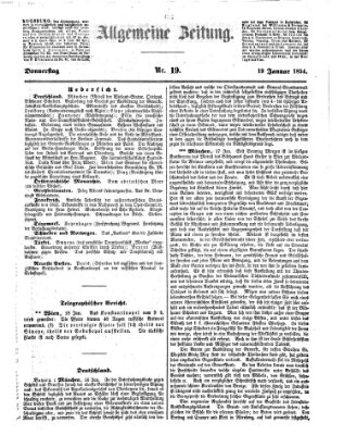 Allgemeine Zeitung Donnerstag 19. Januar 1854