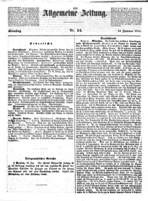 Allgemeine Zeitung Dienstag 24. Januar 1854