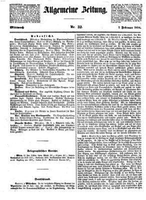 Allgemeine Zeitung Mittwoch 1. Februar 1854