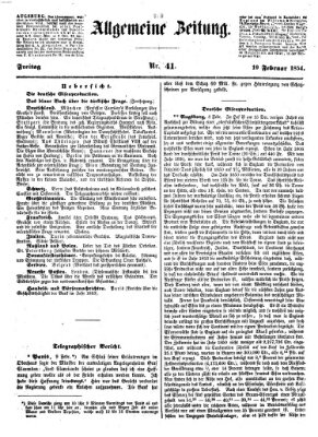 Allgemeine Zeitung Freitag 10. Februar 1854