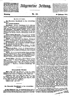 Allgemeine Zeitung Sonntag 26. Februar 1854