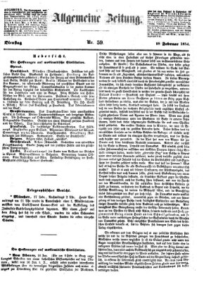 Allgemeine Zeitung Dienstag 28. Februar 1854