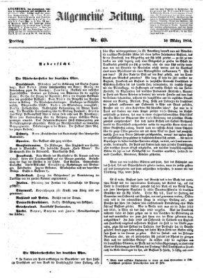 Allgemeine Zeitung Freitag 10. März 1854