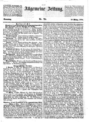 Allgemeine Zeitung Sonntag 19. März 1854