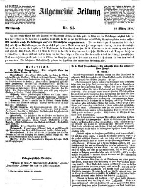 Allgemeine Zeitung Mittwoch 22. März 1854