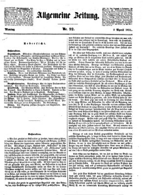 Allgemeine Zeitung Montag 2. April 1855