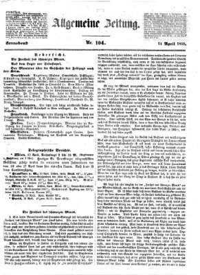 Allgemeine Zeitung Samstag 14. April 1855