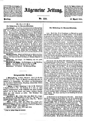 Allgemeine Zeitung Freitag 20. April 1855