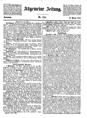 Allgemeine Zeitung Sonntag 22. April 1855