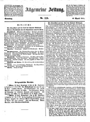 Allgemeine Zeitung Sonntag 29. April 1855