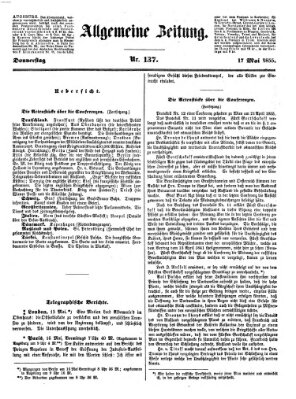 Allgemeine Zeitung Donnerstag 17. Mai 1855