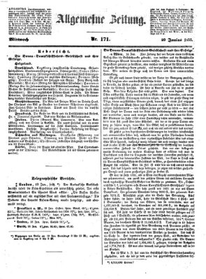 Allgemeine Zeitung Mittwoch 20. Juni 1855