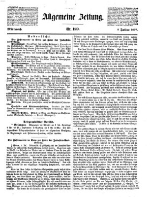 Allgemeine Zeitung Mittwoch 8. Juli 1857