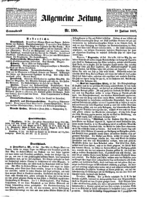 Allgemeine Zeitung Samstag 18. Juli 1857