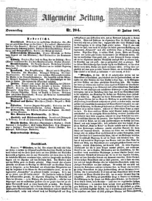 Allgemeine Zeitung Donnerstag 23. Juli 1857