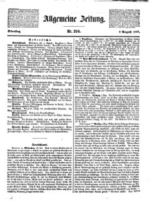 Allgemeine Zeitung Dienstag 4. August 1857