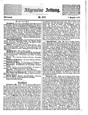 Allgemeine Zeitung Mittwoch 5. August 1857