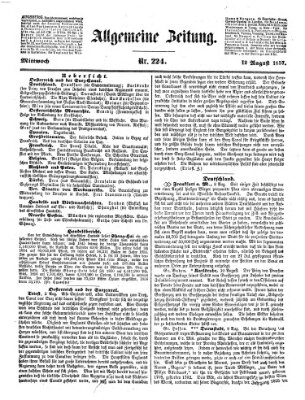 Allgemeine Zeitung Mittwoch 12. August 1857