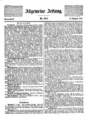 Allgemeine Zeitung Samstag 22. August 1857