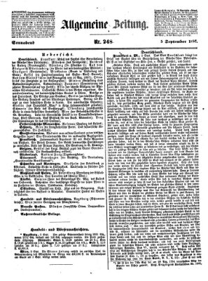 Allgemeine Zeitung Samstag 5. September 1857