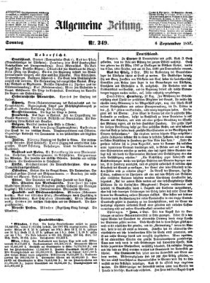 Allgemeine Zeitung Sonntag 6. September 1857