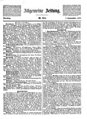 Allgemeine Zeitung Dienstag 8. September 1857