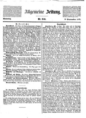 Allgemeine Zeitung Sonntag 13. September 1857