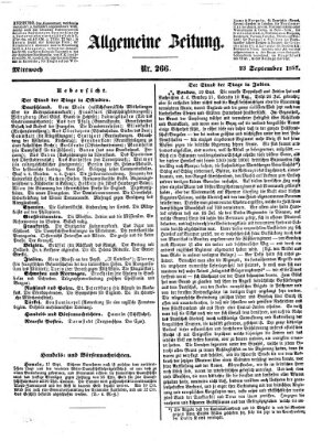 Allgemeine Zeitung Mittwoch 23. September 1857