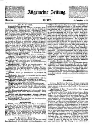 Allgemeine Zeitung Sonntag 4. Oktober 1857