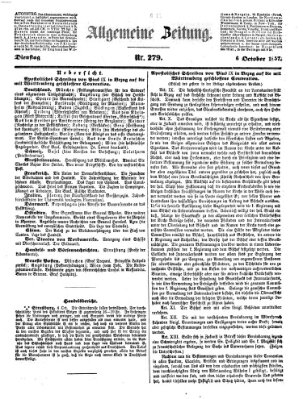 Allgemeine Zeitung Dienstag 6. Oktober 1857