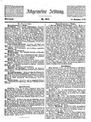 Allgemeine Zeitung Mittwoch 14. Oktober 1857