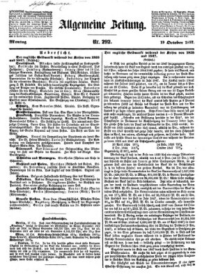 Allgemeine Zeitung Montag 19. Oktober 1857