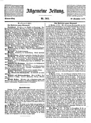 Allgemeine Zeitung Donnerstag 29. Oktober 1857