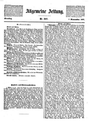 Allgemeine Zeitung Dienstag 3. November 1857