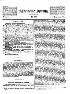 Allgemeine Zeitung Mittwoch 18. November 1857