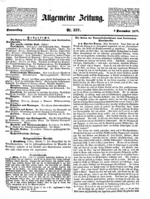 Allgemeine Zeitung Donnerstag 3. Dezember 1857