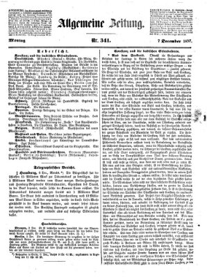 Allgemeine Zeitung Montag 7. Dezember 1857